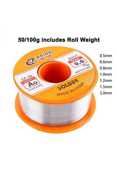 Choice 0.8mm 100 50/100g Rosin Solder Wire Tin B-1 63/37 Cf-10 Flux 2.0% 0.5/0.6/0.8/1.0/1.2/1.5/2.0mm Weld