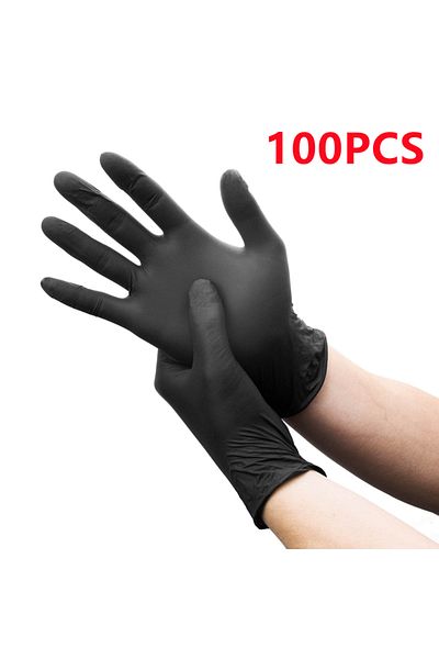 Choice XS Black 100PCS Black Nitrile Disposable Gloves XS-L 20/50/100Count Latex Free Home Cleaning Gloves