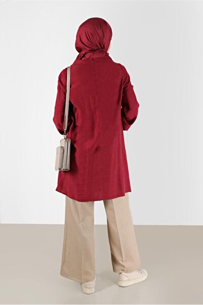 TRENDTESETTÜR Women's Red Ribbon Detailed Tunic - t 42394