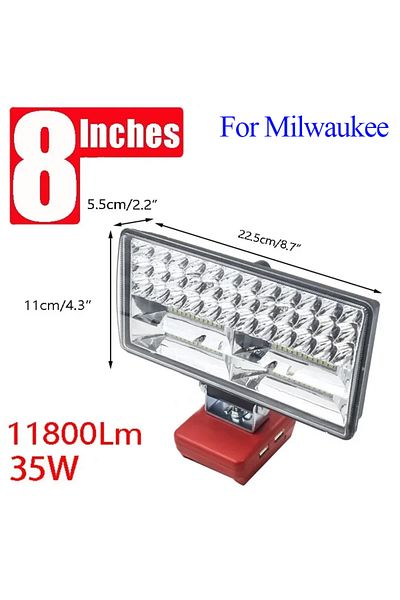 Choice مصباح ليد كشاف مقاس 8 بوصات للعمل في الهواء الطلق وصيد الأسماك ومصباح طوارئ محمول لـ Dewalt وMilwaukee F...