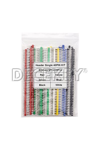 Choice 30PCS 40 Pin Breakable Pin Header 2.54mm Single Row Male Header Connector Kit PCB Pin Strip For A...
