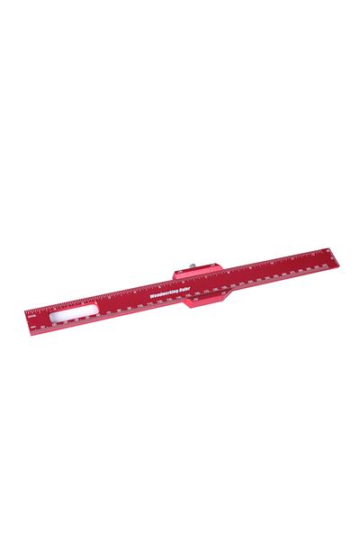 toohr 1pcs Red Woodworking Ruler 1pcs Precision Pocket Metal Slide Ruler Inch/metric Scribing Square Ruler