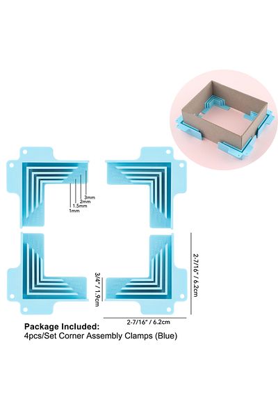 Choice Blue Corner Clamps 4pcs/set Creative Corner/divider Assembly Clamps For Box Making Easily ,t-shaped