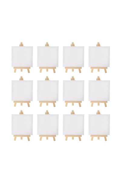 Choice 10x10cm 12pcs Artists 5 Inch Mini Easel 3 Inchx3 Inch Mini Canvas Set Painting Kids Craft Diy Drawi
