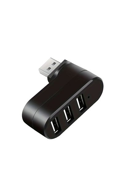 Maerknon Black Usb Hub 2.0 Adapter 180° Rotatable 3 Ports Usb 2.0 U Disk Card Reader Splitter High Speed Data