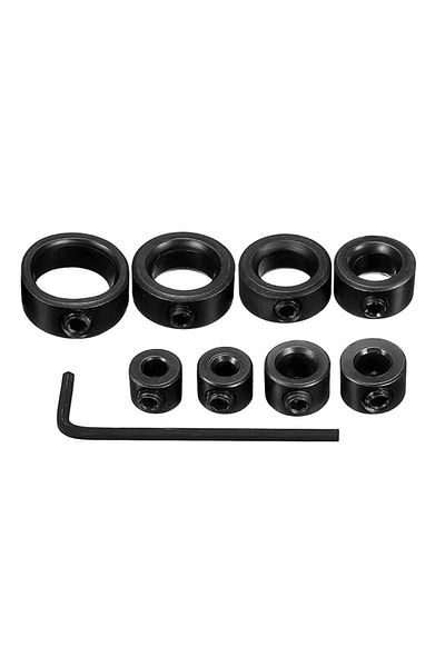 Choice 9pcs Depth Stop Drill Depth Stop Bit Collar Set Adjustable Positioner Limit Ring Allen Wrench Tighte
