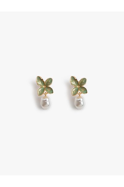 Koton Flower Shaped and Pearl Detailed Earrings