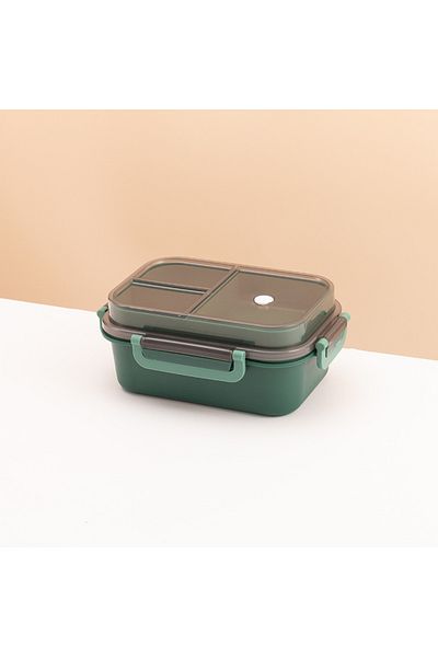 Choice 2 Green Portable Sealed Lunch Box 2tier Lattice Microwave Available Heating Student Office Staff Fru