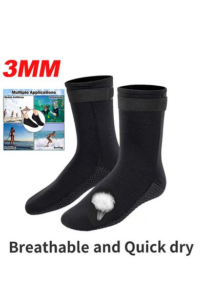 Choice XL 3MM black 5mm Diving Socks 3mm Neoprene Wetsuit Water Socks Surf Beach Booties Anti-Slip Swimming
