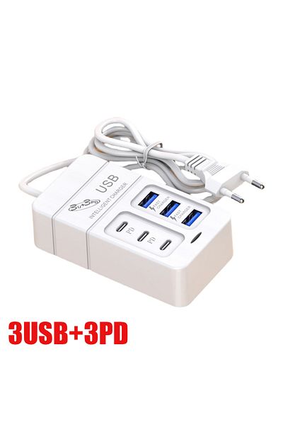 Maerknon 35W Multiport USB Charger PD Type C Fast Charging EU US Plug Wall Charger USB Hub Adapter 6 Ports...