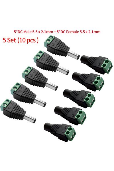 Choice 5pairs Male Female 5pairs Female And Male Dc Connectors 5.5x2.1mm Power Plug Adapter Jacks Sockets C