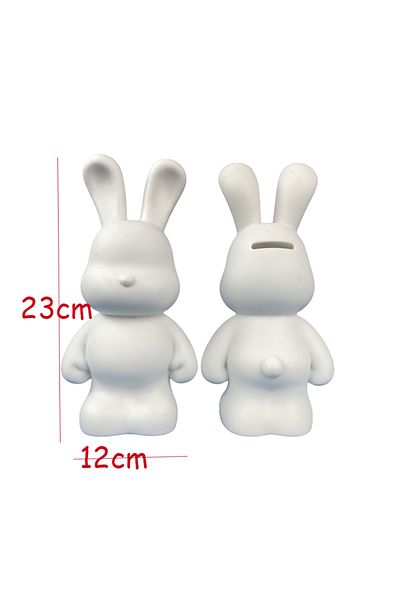 Choice Rabbit 23cm New Diy Paint Fluid Animal Bear Rabbit Lucky Dragon White Hand Painted Home Decoration