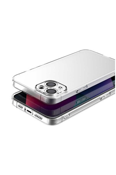 Zebana Apple iPhone 14 Plus Uyumlu Kılıf Şeffaf Soft Silikon Kılıf Şeffaf