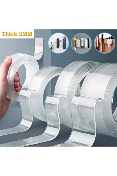 Choice5 شريط لاصق نانو مزدوج الجوانب شفاف، قابل لإعادة الاستخدام، مقاوم للماء...