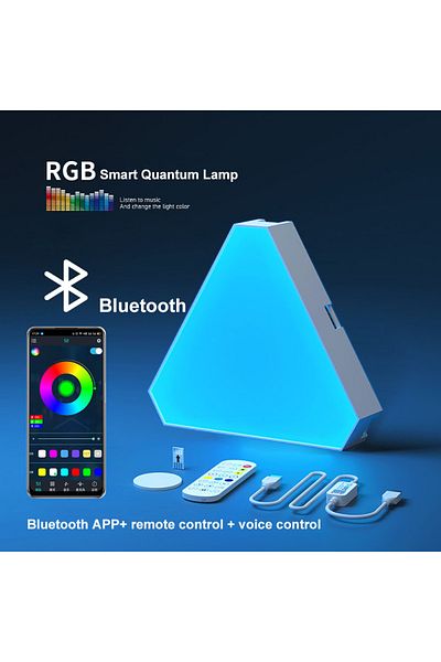 Choice 12 Pcs Bluetooth App Noplug Led Triangular Quantum Lamp Rgb Wall Lamp Smart Pickup Rhythm Background