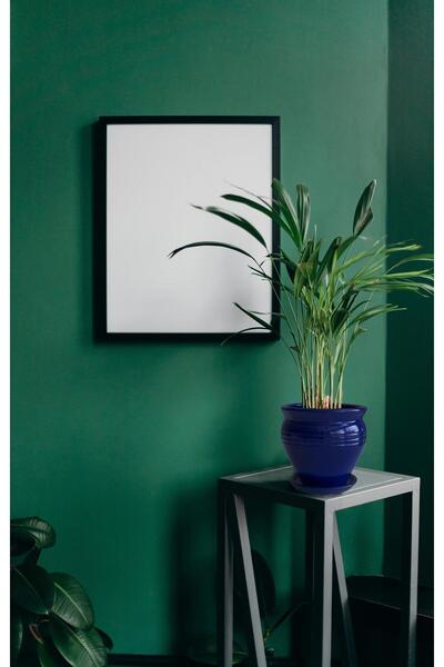 Evdek Tabaklı Klasik Lacivert Çömlek Saksı 17x17 Cm