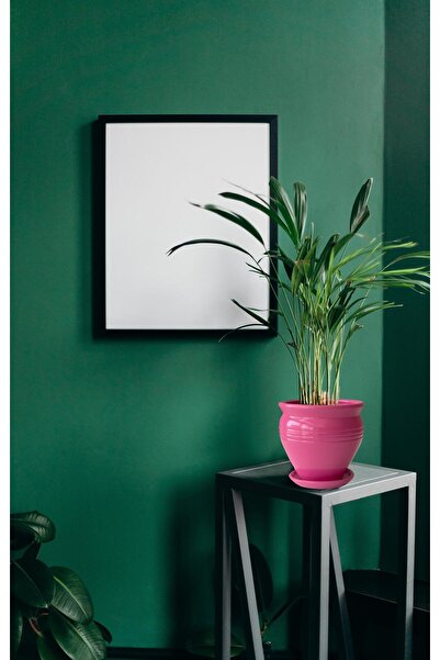 Evdek Tabaklı Klasik Pembe Çömlek Saksı 22x22 Cm