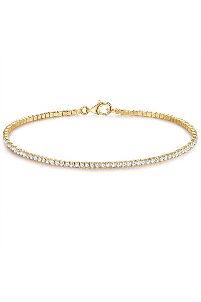 Trilani Silberkol bandı Kol Bandı Sterling Silber gelbgold Zirkonia weiß