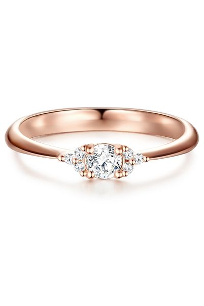 Trilani Silberring Yüzük Sterling Silber rosegold Zirkonya weiß
