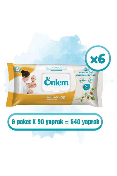ÖNLEM Precaution Daisy Wet Towel 90 X 6 Pieces