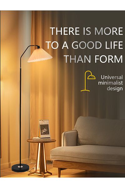 COOYA Nordic minimalist Floor Lamp, With 3 Color Temperature, 12W LED Bulb, Iron Base, for bedroom