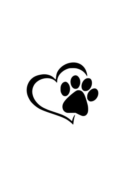 Generic Brand Heart Paw Sticker 10 X 9 cm