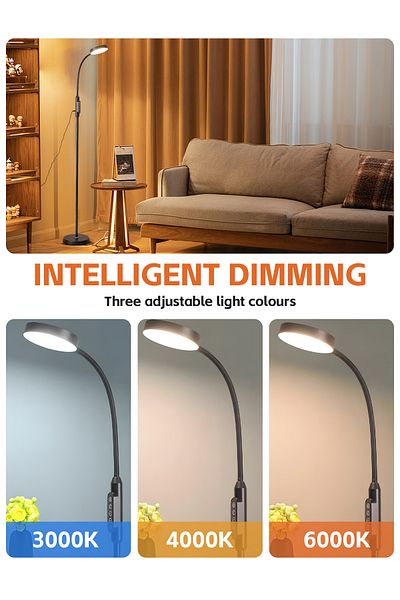 COOYA Minimalist Led Eye-caring Floor Lamp,touch Dimming, Adjustable Brightness,multi-color Lighting,12w