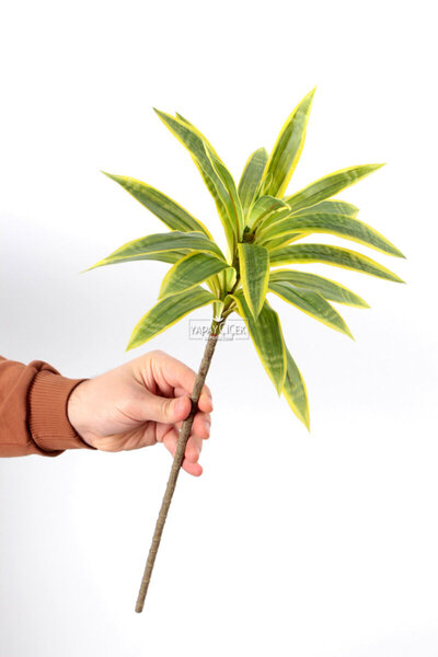 Yapay Çiçek Deposu Yapay Bitki Dracaena Reflexa Dalı 60 Yeşil-Sarı