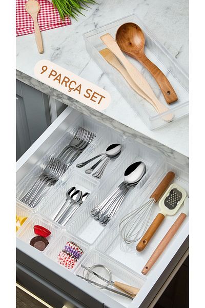 Bayev 9 Piece Bade Drawer Category Organizer Οργανωτής μακιγιάζ και κουτί μαχαιροπήρουνων