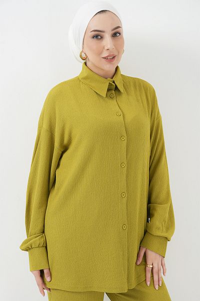 Bigdart T5858 Πλεκτό Σετ Hijab Διπλό - E.Green