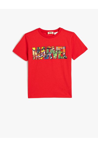 Koton Licensed Marvel nyomott póló, rövid ujjú, nyakú pamut