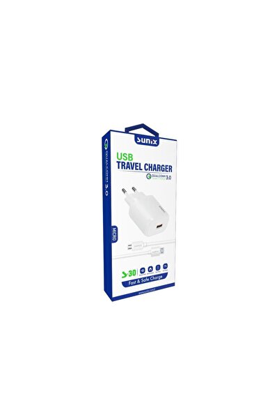 Sunix Qualcomm 3.0 USB-A Girişli Hızlı Micro Şarj Aleti Seti Beyaz S-30 BAGHOOSE 1059428