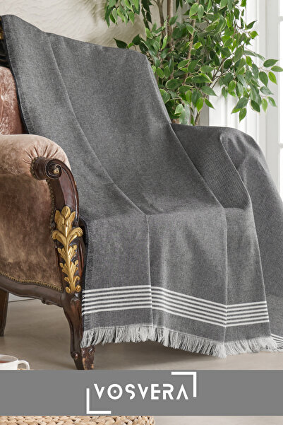 vosvera Single Arm Knitted Cotton Natural Sofa Cover 160X180 cm