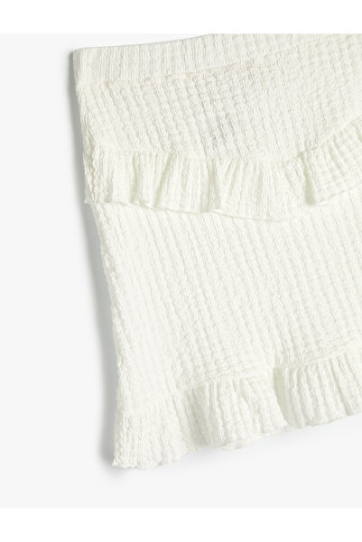 Koton Textured Mini Skirt - Layered and Elastic Waist