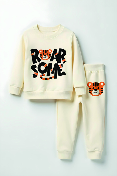 MYADA Unisex Roar Some Tiger Štampano donji i gornji deo dječji set 23332