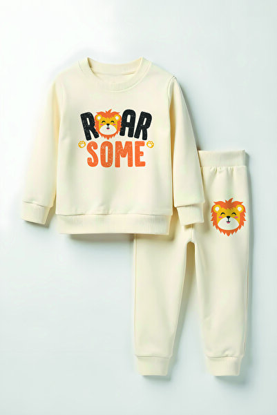 MYADA Unisex Premium Lion Roar Štampano donji gornji deo dječji set 23302