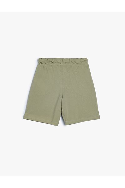 Koton Textured Basic Shorts with Tie Waist - Pockets