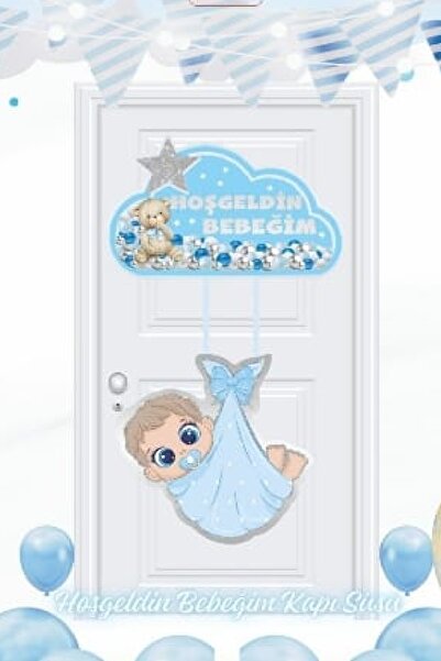 Bkmc Păpușă de mireasă Eco Blue - Ornament pentru ușă de carton