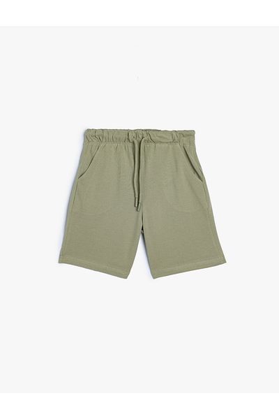 Koton Textured Basic Shorts with Tie Waist - Pockets