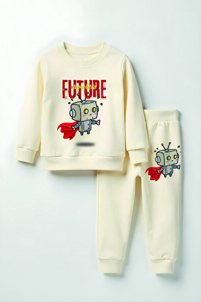 MYADA Unisex Future Robot Štampano Donji i Gornji Deo Dječji Set 23369