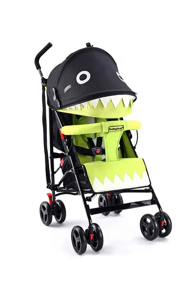 Babyhug عربة أطفال معتمدة من Lil Monsta EN، من عمر 6 أشهر إلى 3 سنوات، مع مسند ساق قابل للتعديل، وحزام أمان - أخضر/أسود