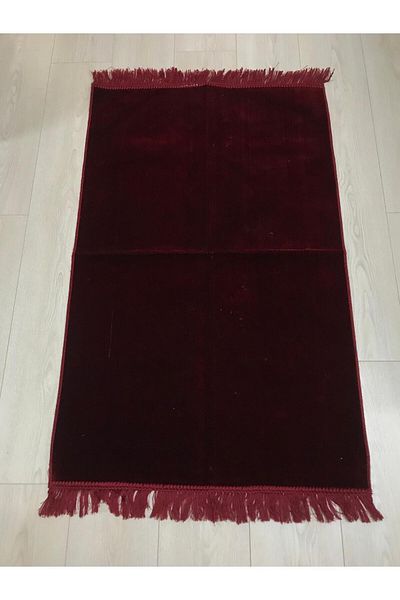 Home Plain Woven Velvet Prayer Rug 580 grams with Gift Prayer