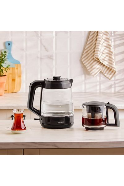 Karaca Glass Tea XL 2 in 1 Glas-Teemaschine Space Gray