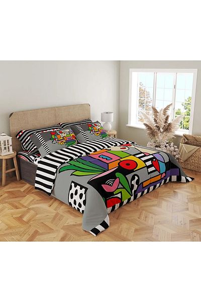 LC Waikiki Mixed Printed, Patterned Double Duvet Cover Set (Without Bed) 200X220 cm
