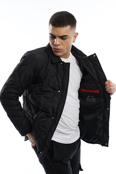 Polo State Men's Regular Fit Quilted Coat Black