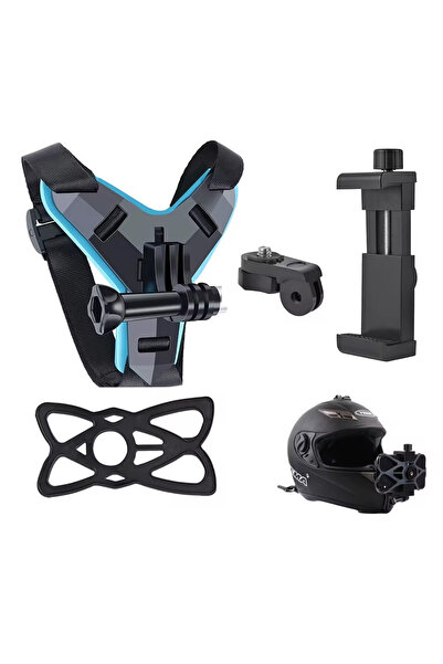 Protonust Kasklara Uyumlu Gopro Telefon Ve Aksiyon Kamera Tutucu Kask Çene Telefon Kamera Tutacağı