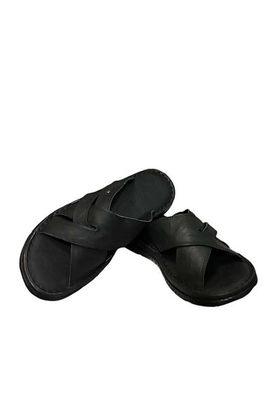 Kristal Kr.91 Papuci pentru bărbați din piele naturală, cu talpă anatomică, împletită în interior și exterior