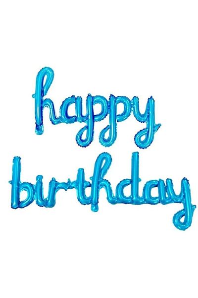 CAVAŞ sun hat Blue Signature Foil Balloon - Happy Birthday