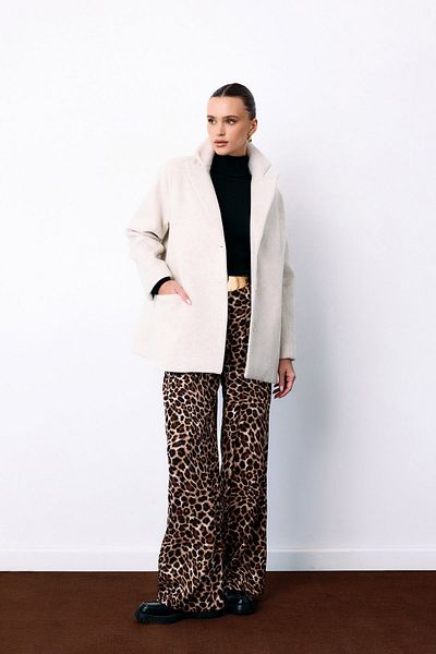 Sateen Buttoned Cashmere Jacket - Ecru