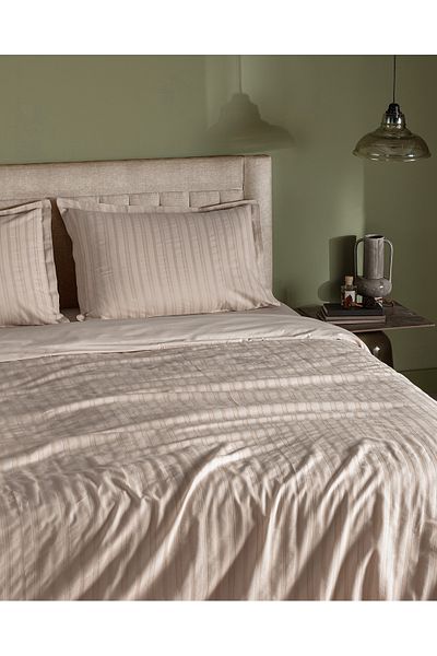 Madame Coco Nicole Beige Double Dobby 100% Cotton Duvet Cover Set